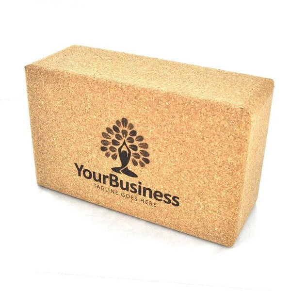 Custom printed cork yoga blocks